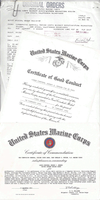 USMC Certificate of Commendation